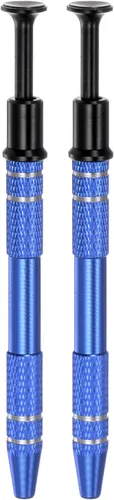 Vista 7 de HARFINGTON 2 herramientas de acero inoxidable de 4 garras, herramienta de extracción de chips IC con soporte de 4 puntas, pinzas de diamante