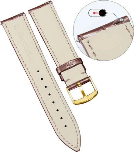 Vista 3 de BINLUN Leather Watch Band Genuine Calfskin Replacement Watch Strap Quick Release Crocodile Pattern 10 Colors 13 Sizes for Men