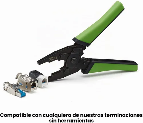 Vista 2 de trueCABLE Alicates de crimpado paralelo, conector Keystone sin herramientas y herramienta de cierre de enchufe de terminación de campo, trueCLOSE