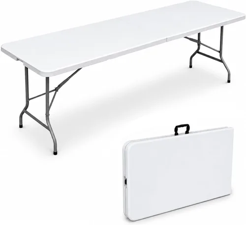 Vista 7 de Mesa plegable de 6 pies x 30 pulgadas, mesas de plástico para uso en interiores y exteriores, para picnic, fiesta, comedor, mesa de uso pesado