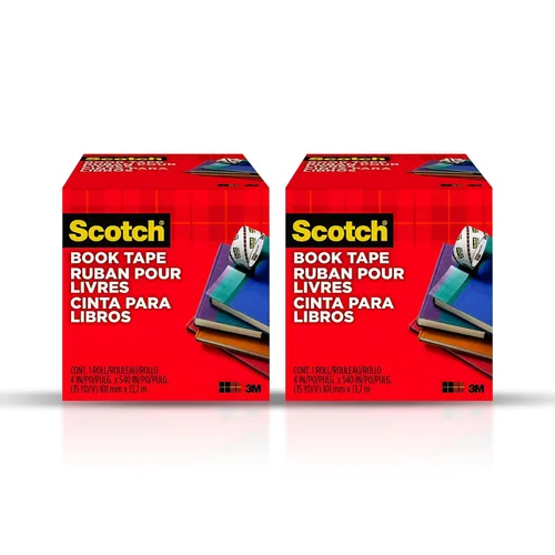 Vista 3 de Scotch - Cinta de reparación de libros, transparente, 4 pulgadas x 15 yardas (núcleo de 3 pulgadas), 2 rollos, cinta adhesiva duradera extra ancha