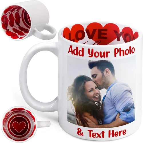 Vista 12 de Taza de café con foto personalizada, 11-15 onzas, taza personalizada con imagen, texto y nombre, regalos personalizados para novio, novia, mejor