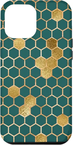 Vista 26 de Bees Honeycomb Pattern Print Honey Hexagon Bees Hive - Green Case for iPhone 17