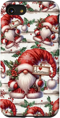 Vista 18 de iPhone 16 Love Christmas Gnomo Shabby Chic Decoración para mujer Bonita funda de Navidad
