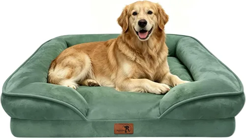 Vista 28 de Spotted Play Cama ortopédica para perros con lados, sofá cama para perros pequeños, sofá cama de espuma de apoyo para mascotas con funda extraíble