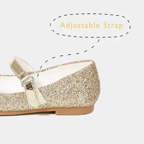 Vista 5 de Furdeour - Zapatos de vestir para niñas tipo Mary Jane, boda, fiesta, damas de honor, zapatos con brillantina, princesa, ballet, zapatos planos