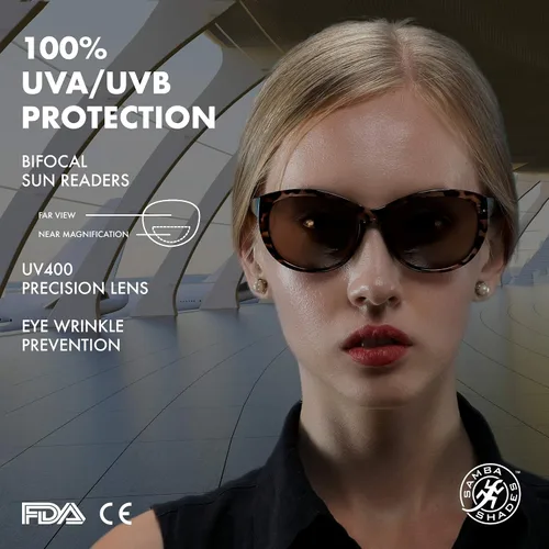 Vista 2 de Samba Shades - Lentes de sol bifocales para mujer, lentes para leer bajo el sol en forma de ojo gatuno
