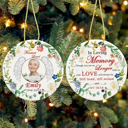 Vista 26 de Adorno personalizado para la primera Navidad del bebé, adornos de Navidad con foto personalizada 2023 con imagen y nombre, regalos personalizados