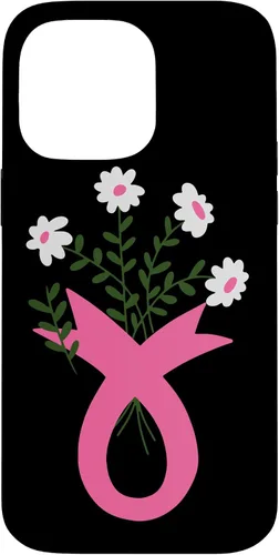 Vista 21 de Flower Jar Pink Ribbon Breast cancer Awareness Month Women Case for iPhone 16