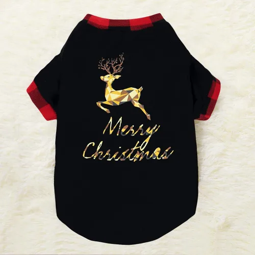Vista 6 de Camidy Family Matching Outfits Christmas Pajamas Set Reindeer Striped Xmas Sleepwear Homewear PJ for Pet Baby Kids Mom Dad