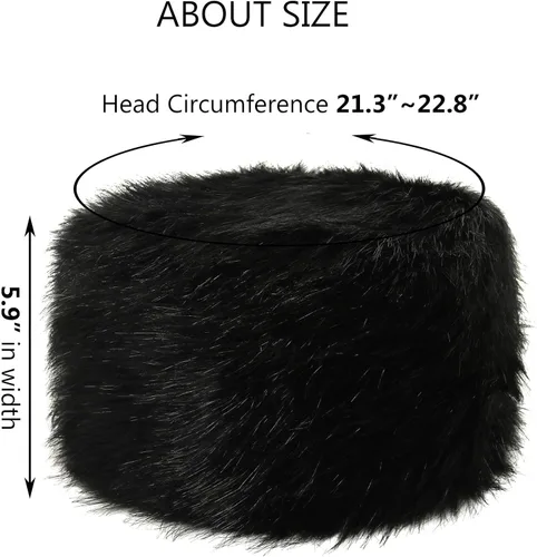 Vista 2 de sy soul young Gorro de invierno para mujer, estilo ruso, estilo cosaco, de piel sintética
