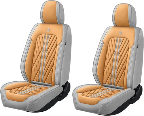 Vista 30 de Juego de fundas de asiento de automóvil de cuero nappa impermeables y transpirables de ajuste universal, cojín protector para vehículo automotriz