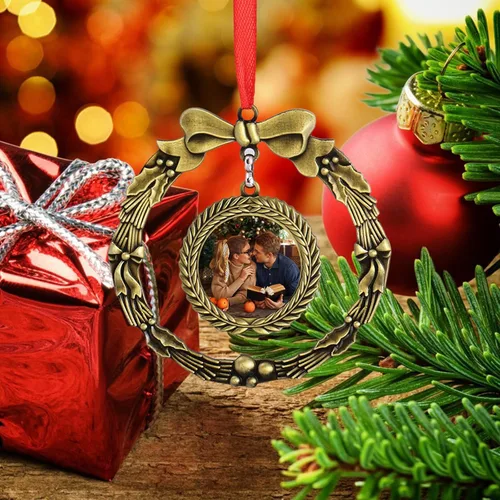 Vista 4 de Adornos personalizados de Navidad 2023 para familia, volantes, árbol de Navidad, decoración de vacaciones, regalo