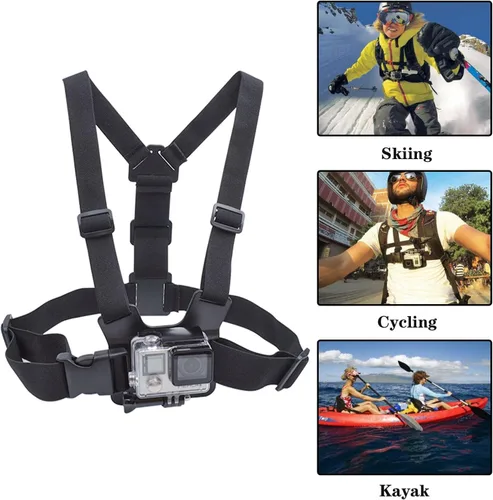 Vista 7 de Soporte ajustable para arnés de correa de pecho para teléfono celular, soporte de clip para iPhone, GoPro Hero, AKASO, DJI Osmo cámaras de acción