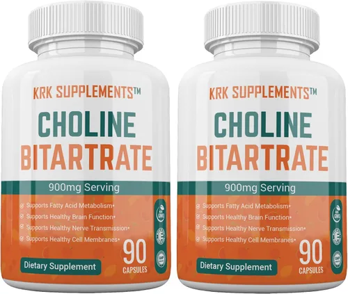 Vista 8 de Bitartrato de colina 900 mg por porción 90 cápsulas KRK SUPPLEMENTS
