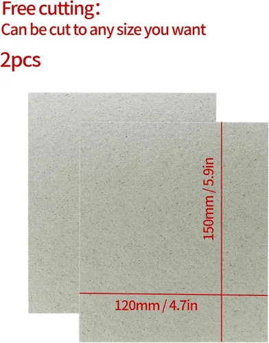 Vista 2 de 2 fundas de guía de ondas, hoja de mica universal para horno de microondas, corte libre según el tamaño requerido, 5.906 x 4.724 in
