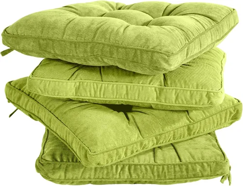 Vista 16 de Tiita Cojines para sillas de patio, cojines cuadrados de 18 x 18 pulgadas, para sillas de comedor y cocina al aire libre, juego de 2