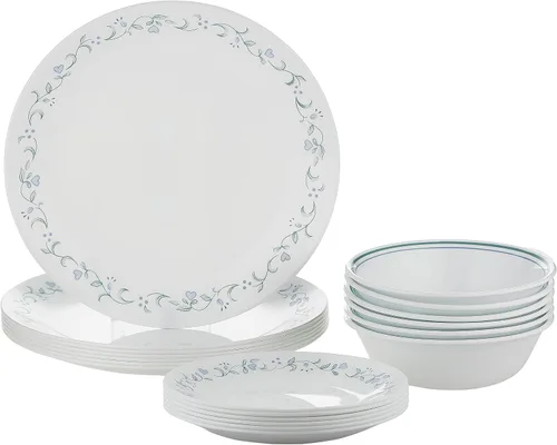 Vista 5 de Corelle Square Simple Lines 1088646 - Juego de vajilla de 18 piezas, servicio para 6 personas