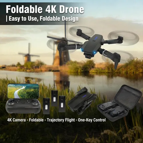 Vista 6 de Drone con cámara 1080P HD, FPV Mini Drone plegable para adultos