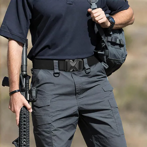 Vista 2 de VANNANBA Cinturón militar táctico para hombre, cinturón de senderismo elástico de nailon de 1.5 pulgadas con hebilla de cinturón de seguridad