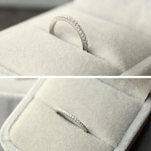 Vista 5 de DesirePath - Anillo de compromiso de plata de ley S925 para mujer