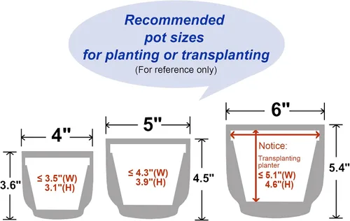Vista 3 de Macetas de cerámica de 4 + 5 + 6 pulgadas para plantas de interior, macetas para plantas suculentas, maceta de orquídea con orificio de drenaje Azul