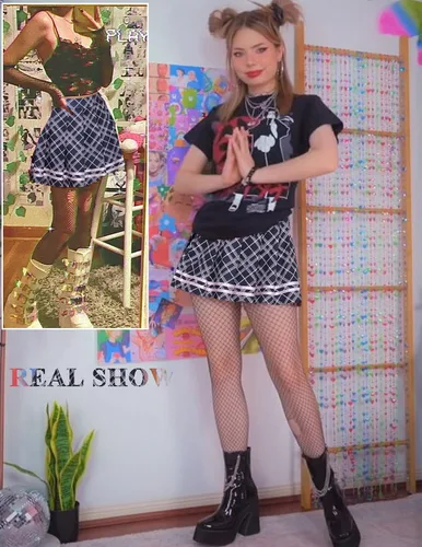 Vista 3 de Avidlove Falda plisada para mujer, uniforme escolar, minifalda plisada para animar