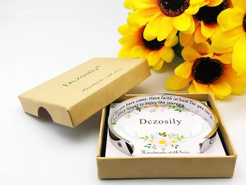 Vista 163 de Pulseras inspiradoras para mujer, joyería de acero inoxidable, con refranes, pulsera motivacional con mensaje oculto, pulseras grabadas para mejor