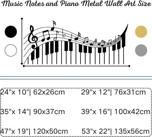 Vista 4 de Nota de metal musical para pared, notas musicales y arte de pared de metal para piano, decoración de pared de metal musical, arte de pared de notas