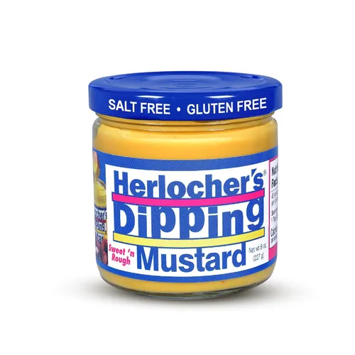Vista 9 de Herlocher’s Dipping Mustard – Sweet & Tangy Mustard Dip, 8 oz Jar Gluten-Free, Salt-Free, Fat-Free Perfect Pretzel & Snack Dip Made in USA