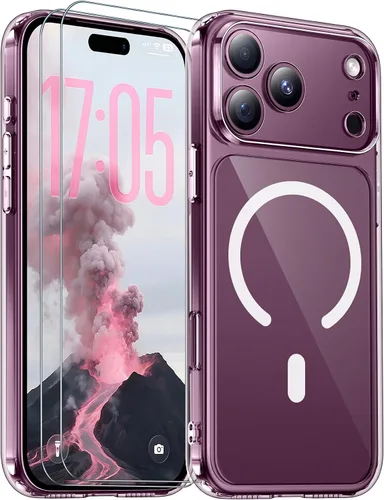 Vista 240 de SPIDERCASE Funda magnética translúcida diseñada para iPhone 11, con 2 protectores de pantalla de vidrio templado, antihuellas, para iPhone 11 de 6.1