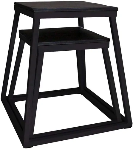 Vista 2 de Ader - Juego de caja de plataforma pliométrica de 12 pulgadas, 18 y 24 pulgadas, color negro