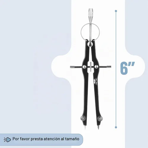 Vista 2 de Mr. Pen- Professional Compass for Geometry, Extra Lead Negro