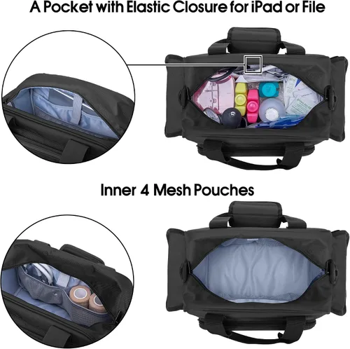 Vista 3 de Trunab Bolsa de Enfermera de Salud en el Hogar Vacía, Bolsa de Hombro Portátil para Suministros Médicos para Hospicio, Visita Domiciliaria, Internos