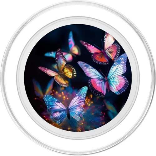 Vista 2 de PopSockets MagSafe PopGrip de mariposas azules de colores brillantes para iPhone