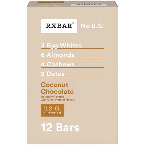Vista 10 de RXBAR Barras de proteínas, 0.44 oz de proteína, aperitivos sin gluten, chocolate de coco (6 cajas, 30 barras)