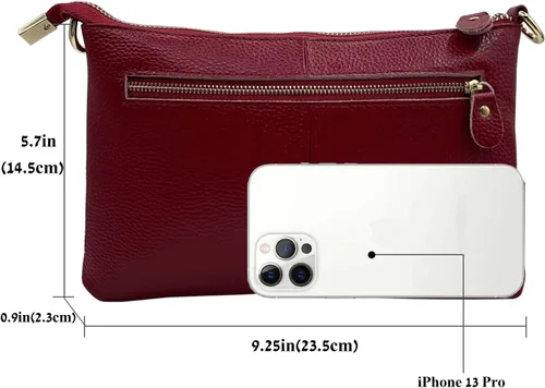 Vista 3 de Beurlike Cartera de cuero para mujer, bolso cruzado pequeño para teléfono