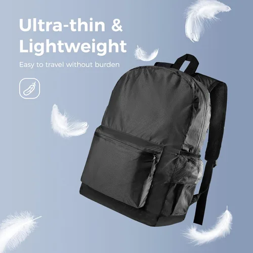Vista 6 de pack all Mochila ligera y plegable de 18L, Negro, talla única , Mochilas Daypack