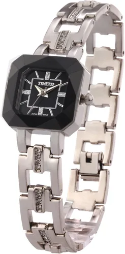 Vista 2 de TIME100 Reloj de pulsera para mujer, de cuarzo, con esfera verde, bisel con cristales en el movimiento, correa de pulsera con diamantes, resistente