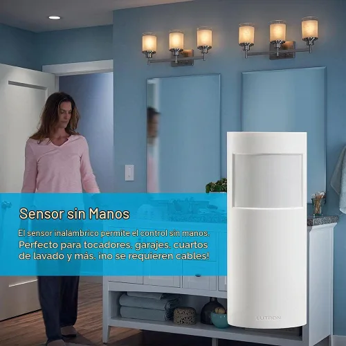 Vista 7 de Lutron Caseta - Sensor de movimiento inteligente de encendido y apagado automático para iluminación, interruptores y controles de ventiladores, sin