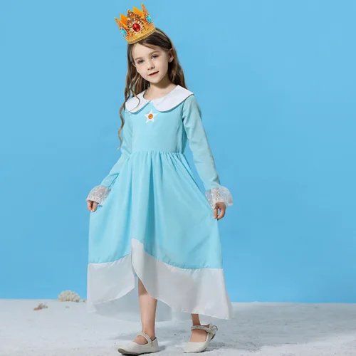 Vista 3 de LOEL Disfraz de melocotón de príncipes para niñas, disfraz de princesa melocotón para niña, disfraz de Hawlloween con accesorios