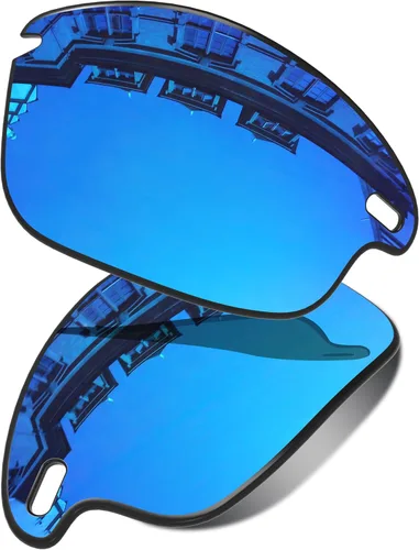 Vista 9 de Lenses Replacement for Oakley Fast Jacket OO9097 71mm Sunglass - Confirm Fit Scratch Resistant Abrigo de espejo negro polarizado