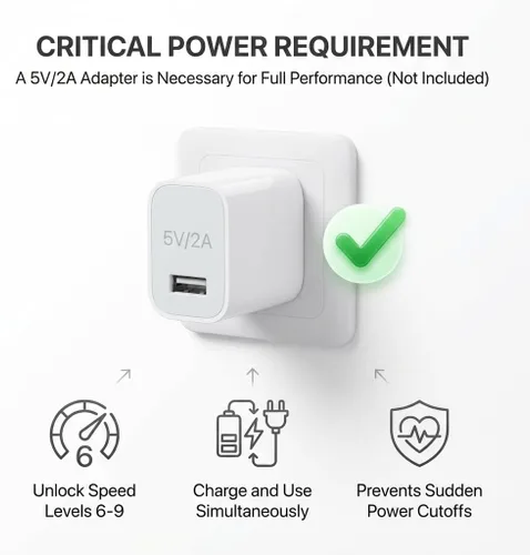 Vista 3 de Ventilador de escritorio sin aspas, ventilador de torre recargable USB de 14 pulgadas con 9 velocidades ajustables, 3 luces, oscilación de 60°