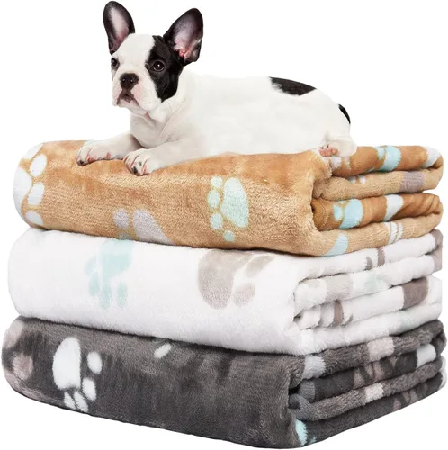 Vista 22 de Rezutan 1 paquete de 3 mantas para perros grandes, 41x31 pulgadas para mantas suaves y mullidas para mascotas y gatos de tamaño mediano, reversibles