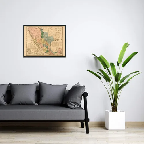 Vista 6 de HISTORIX Vintage 1846 Mapa de Estados Unidos de México, arte histórico de pared de 18 x 24 pulgadas, mapa antiguo de los Estados de México