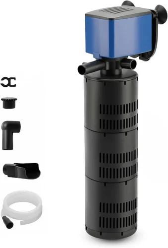 Vista 9 de Aqua Dream Bomba de acuario y filtro de tanque de peces, bomba de agua sumergible 3 en 1, oxigenación de circulación silenciosa, 15 W, 800 L/H