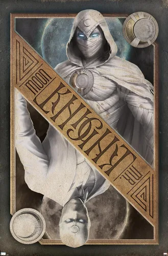 Vista 9 de Trends International Marvel Moon Knight - Póster de pared de tarjetas, 14.725 x 22.375 pulgadas, versión enmarcada de madera de granero