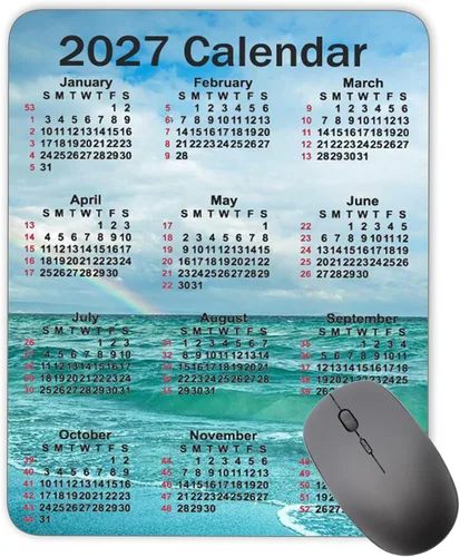 Vista 11 de Alfombrilla de mouse con calendario, calendario horizontal 2026, alfombrilla de mouse de goma natural, alfombrilla de mouse rectangular de calidad