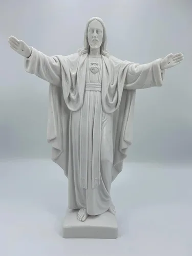 Vista 2 de THE FAITH GIFT SHOP Estatua Blanca del Sagrado Corazón de Jesús Montmatre Made in Italy/Estatua Blanca del Sagrado Corazon de Jesus Hecha en Italia