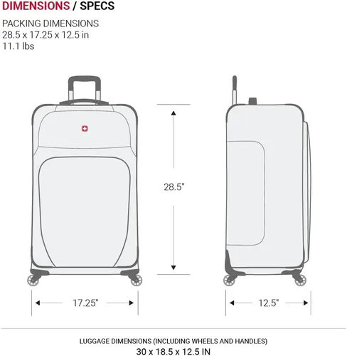 Vista 119 de SwissGear - Equipaje suave expandible Sion con ruedas, Negro